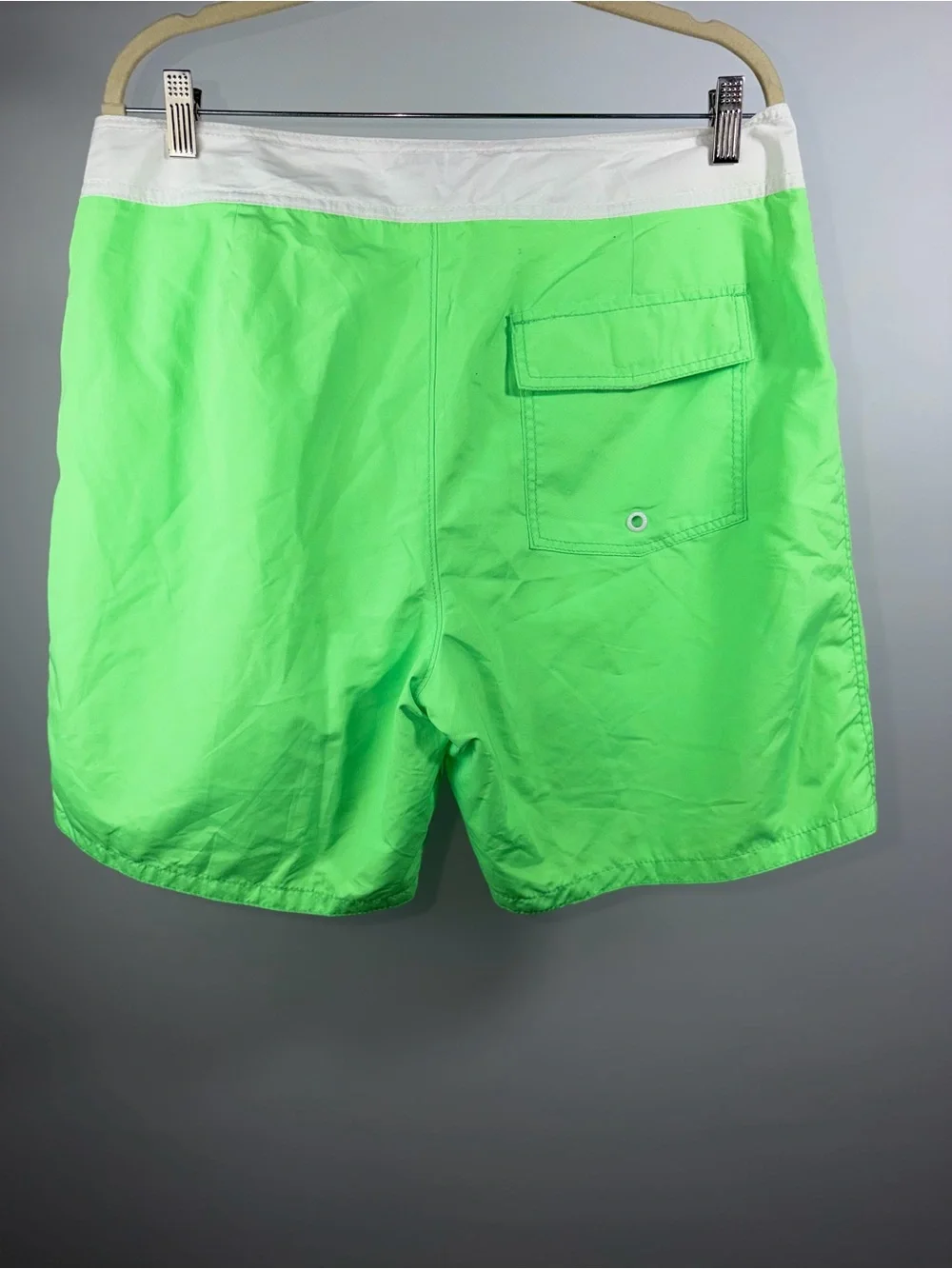 Old Navy Lime Green and White Men's Swim Board Shorts